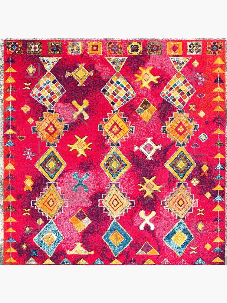 Pink Oriental Bohemian Traditional Moroccan Style Artwork by Arteresting