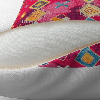 Alternate view of Pink Oriental Bohemian Traditional Moroccan Style Artwork Throw Pillow