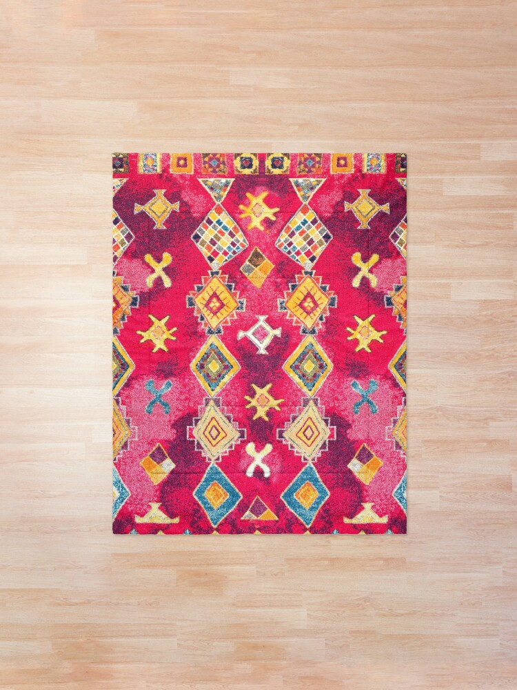 Alternate view of Pink Oriental Bohemian Traditional Moroccan Style Artwork Comforter
