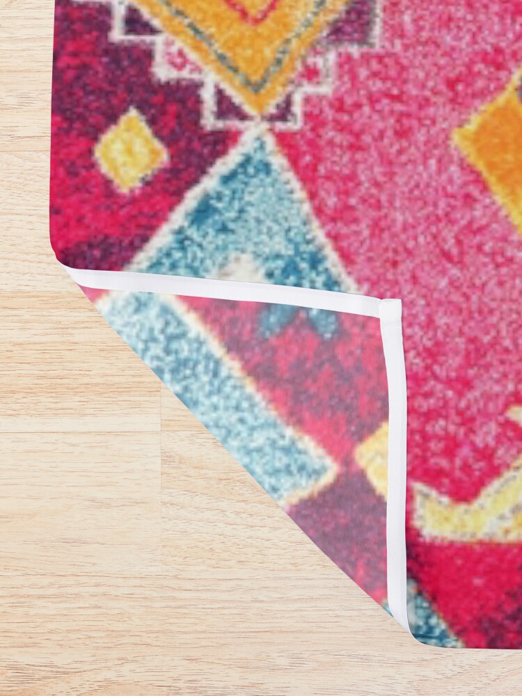 Alternate view of Pink Oriental Bohemian Traditional Moroccan Style Artwork Shower Curtain