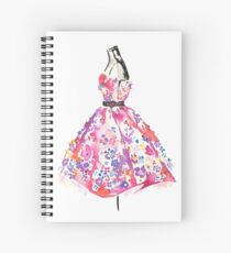 Floral Dress - Watercolor Fashion Illustration Spiral Notebook