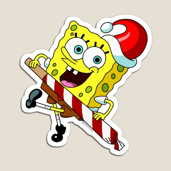 Item preview, Christmas Spongebob Holding Weed Joint Cannabis Cartoon Art  designed and sold by p0tstitute.