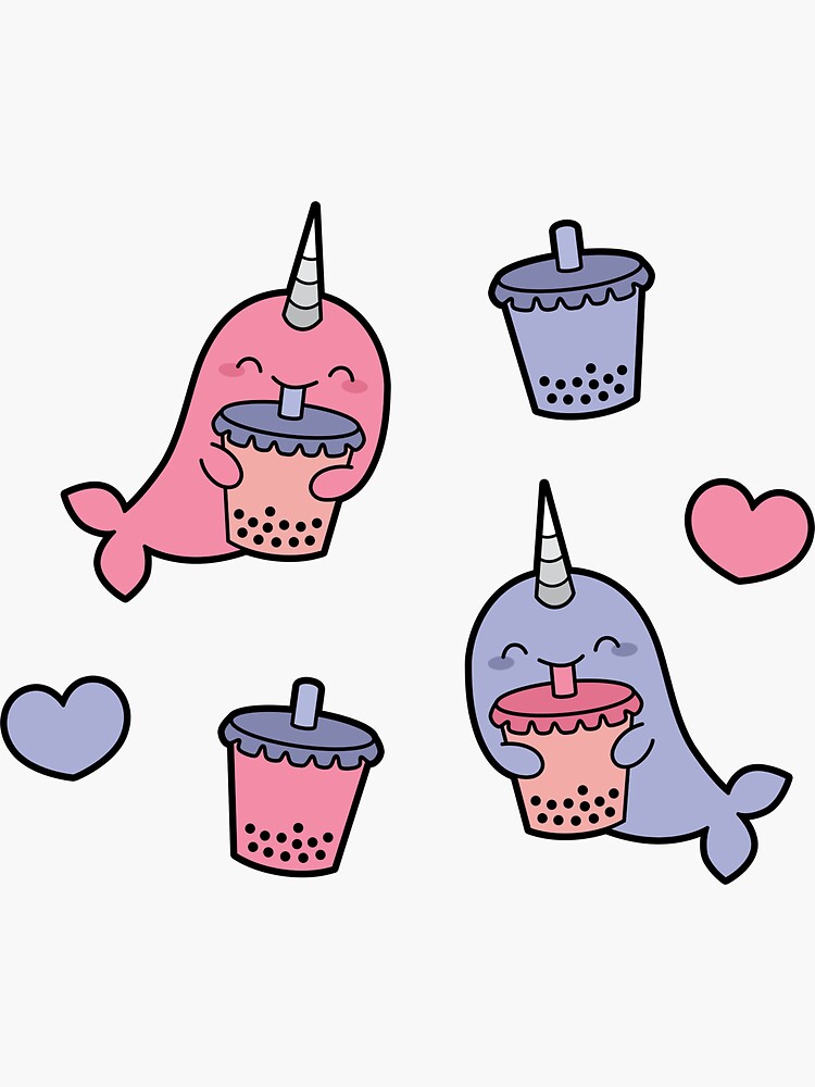 Cute Pink Narwhal Bubble Pattern Travel Mug