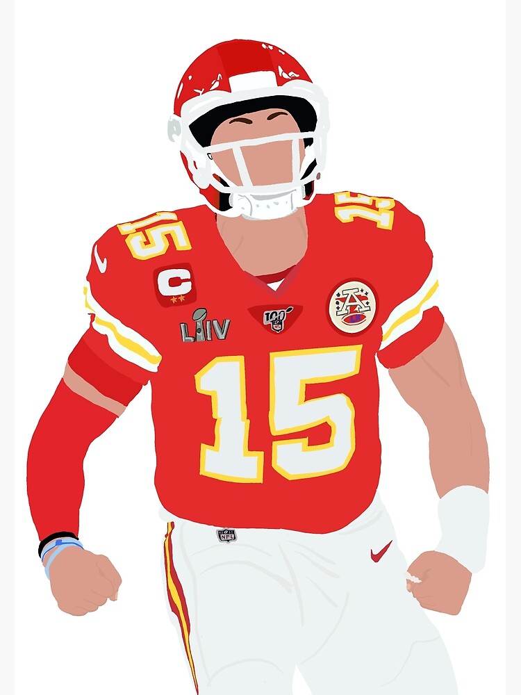 Patrick Mahomes Football Paper Poster Chiefs 2 Long Sleeve T-Shirt