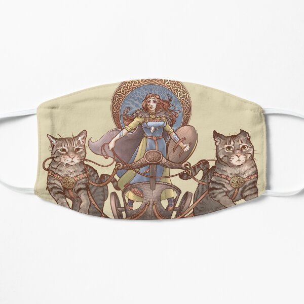Freya Driving Her Cat Chariot Flat Mask