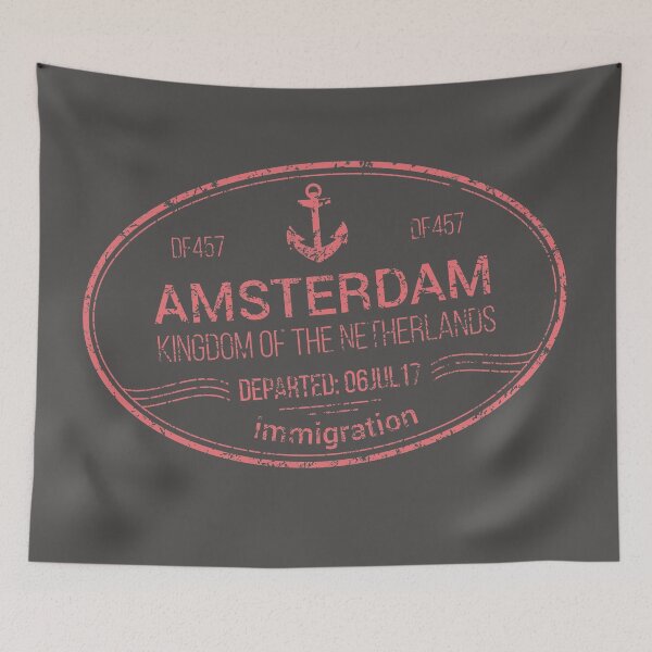 Aperçu de l'œuvre Timbre d'immigration d'Amsterdam créée et vendue par SunnyDesignsCo.