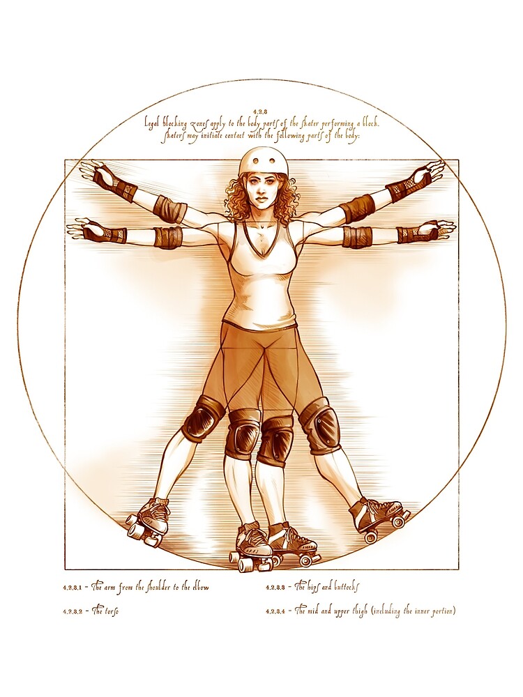 Vitruvian Skater on white only by DaniKaulakis