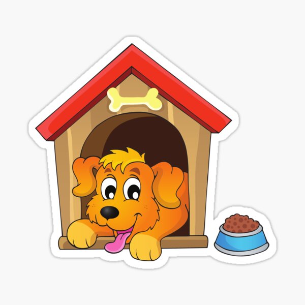"Dog in Dog House" Sticker for Sale by MariesDesigns11 Redbubble