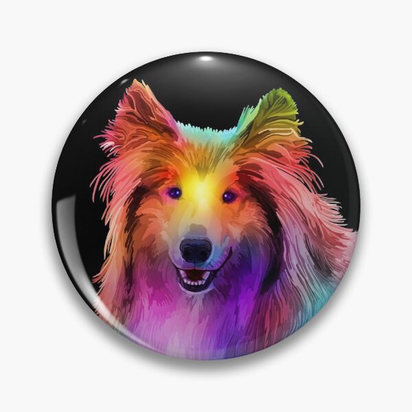 Item preview, Rainbow Psychedelic Rough Coated Collie Dog Portrait  designed and sold by Deborah Camp.