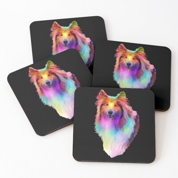 Item preview, Rainbow Psychedelic Rough Coated Collie Dog Portrait  designed and sold by Deborah Camp.