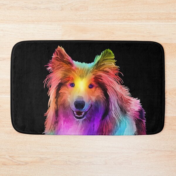 Item preview, Rainbow Psychedelic Rough Coated Collie Dog Portrait  designed and sold by Deborah Camp.