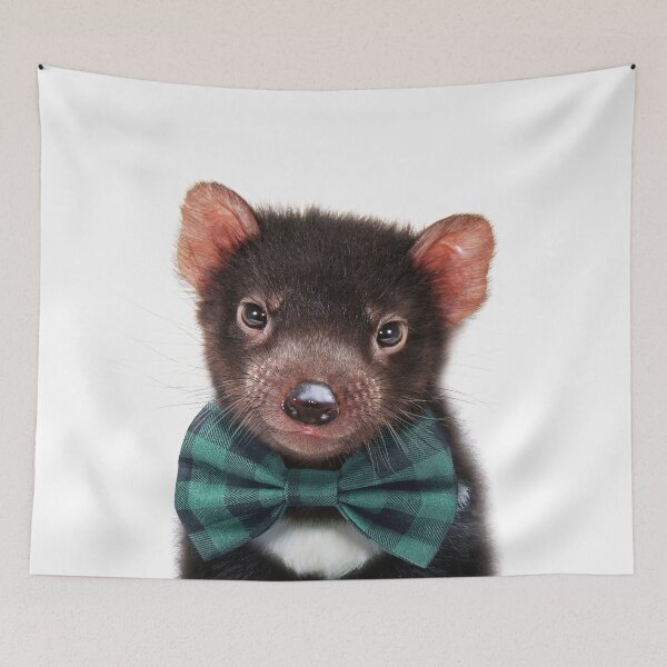 Item preview, Baby Tasmanian Devil With Bow Tie, Baby Animals Art Print by Synplus designed and sold by synplus.
