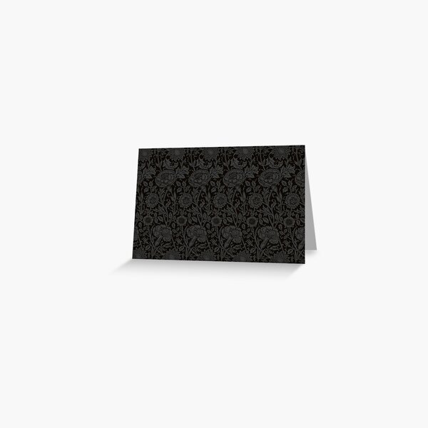William Morris Carnations | Black and Grey Floral Pattern | Flower Patterns | Vintage Patterns | Classic Patterns | Greeting Card