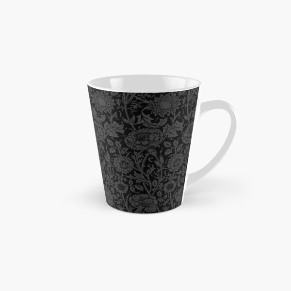William Morris Carnations | Black and Grey Floral Pattern | Flower Patterns | Vintage Patterns | Classic Patterns | Tall Mug