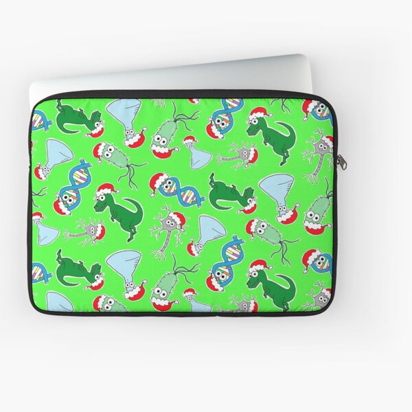 Cute Science Christmas - on green Laptop Sleeve