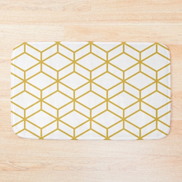 Item preview, Honeycomb Geometric Lattice in White and Light Mustard Yellow designed and sold by kierkegaard.