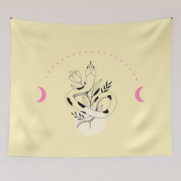 Item preview, Cute snake art - pink and yellow designed and sold by synthesizer.