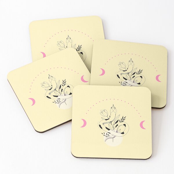 Item preview, Cute snake art - pink and yellow designed and sold by synthesizer.