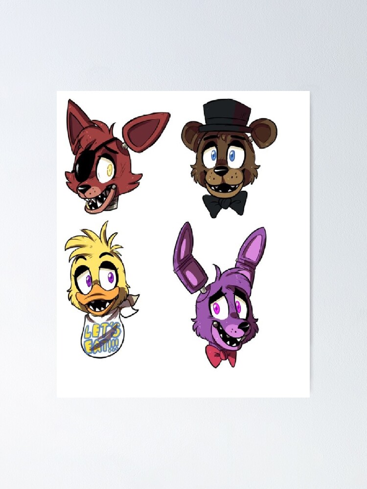 Fnaf Characters Poster By Dinoguy Redbubble