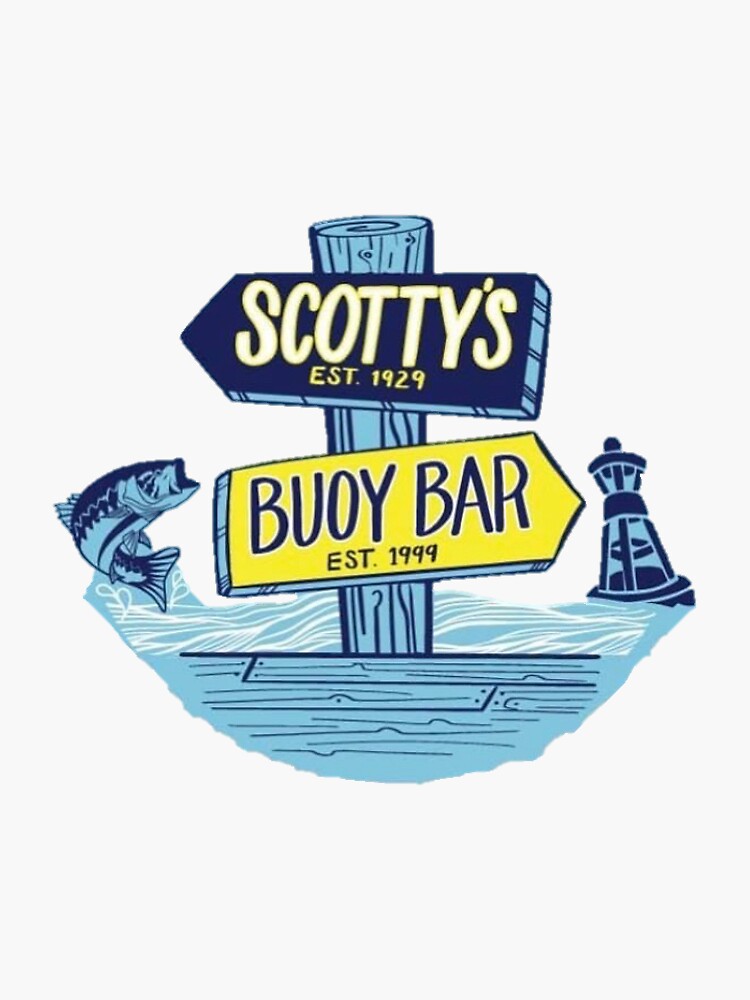 "Scotty's & Buoy Bar (Point Lookout, NY)" Sticker by Maguirehorl Redbubble