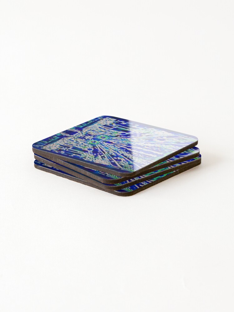 Thumbnail 4 of 5, Coasters (Set of 4), Blue Tech Fragmentation designed and sold by OmegaRedFan.