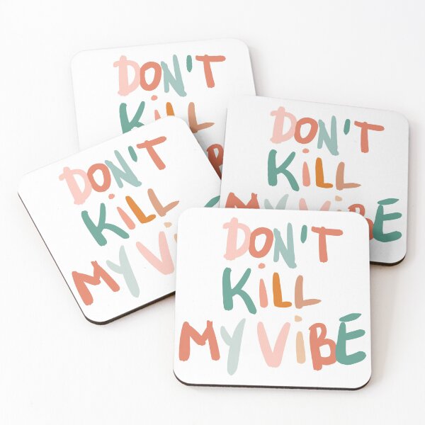 Item preview, DON'T KILL MY VIBE Lettering in Terracotta and Green designed and sold by Marina Oliveira Studio.