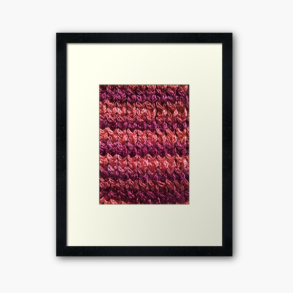 Red-Orange Knit Pattern Framed Art Print