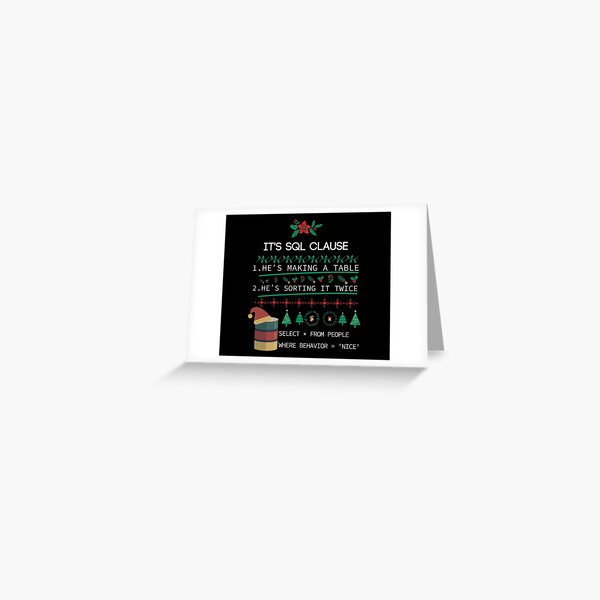Artikel-Vorschau von SQL-Klausel Weihnachten, schönes Geschenk für Entwickler, Programmierer, designt und verkauft von yusufdehbi.