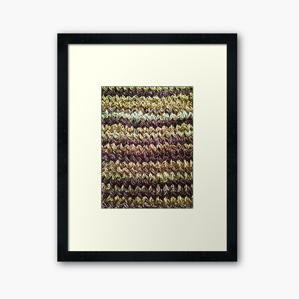 Golden Brown Knitted Pattern Framed Art Print