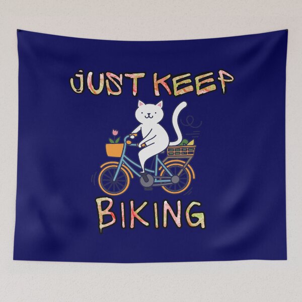 Item preview, Just Keep Biking - Cute Kitty designed and sold by StephenMollie.