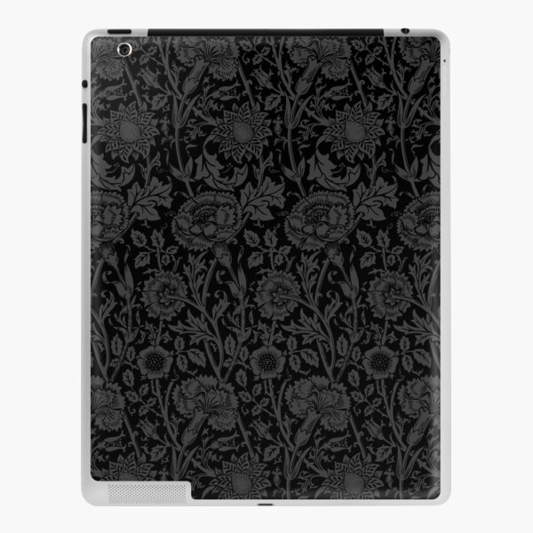 William Morris Carnations | Black and Grey Floral Pattern | Flower Patterns | Vintage Patterns | Classic Patterns | iPad Skin
