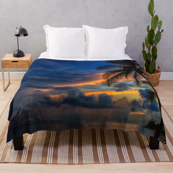 Item preview, Colorful Sunset in the Bahamas with a palm tree in the foreground designed and sold by SvetlanaSF.