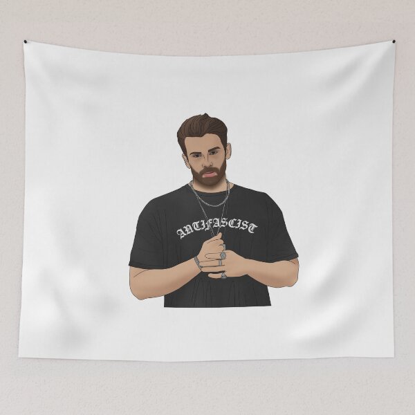 Item preview, hasan piker antifascist shirt drawing designed and sold by cameronbaba.