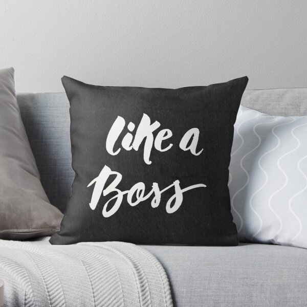 Like a Boss Brush Quote Throw Pillow