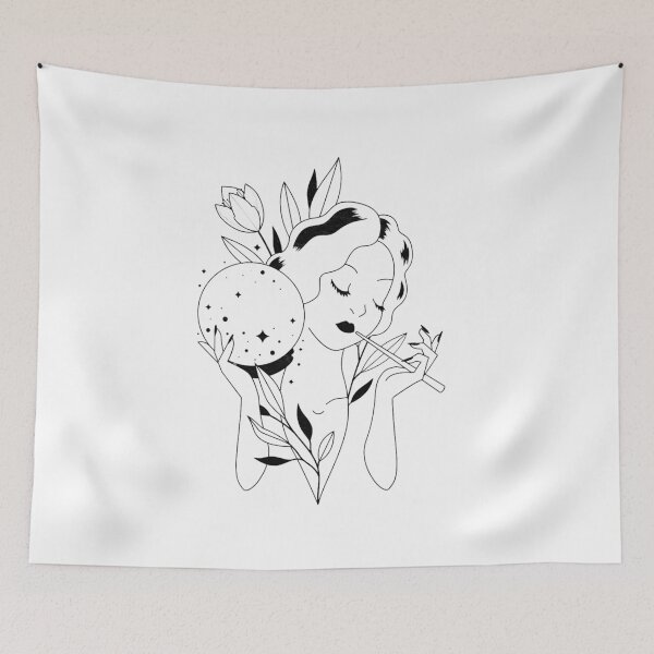 Item preview, Minimalist line art - psychic girl  designed and sold by synthesizer.