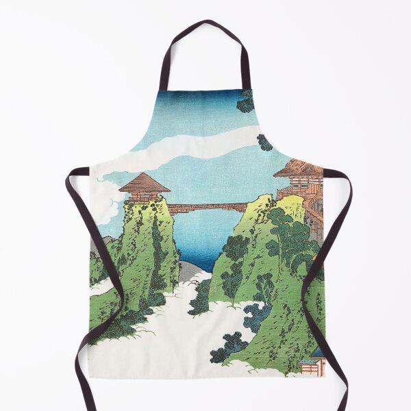Item preview, The Hanging-cloud Bridge at Mount Gyodo near Ashikaga by Katsushika Hokusai designed and sold by Takeda-art.