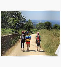 Walkers on El Camino de Santiago, Spain Poster