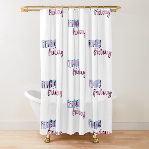 femboy friday Shower Curtain for Sale by wordswithfonts