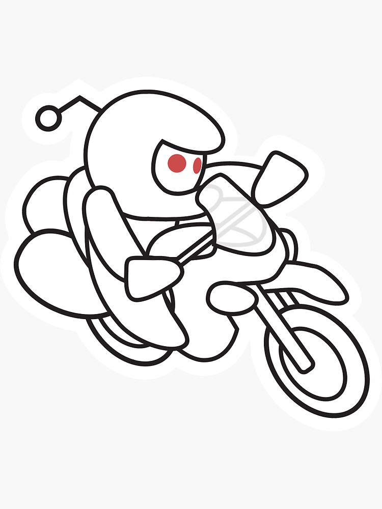 "Dual Sport Reddit Snoo KLR650" Sticker for Sale by HighOctaneInk