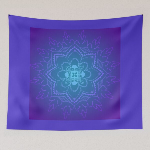 Item preview, Blue to Indigo radiating Mandala designed and sold by HulyaHoo.