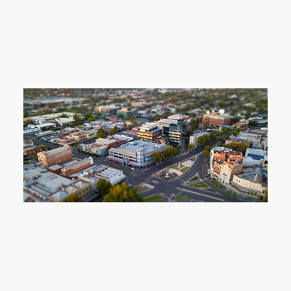 Pall Mall, Alexandra Fountain, Bendigo Bank and the CBD Photographic Print