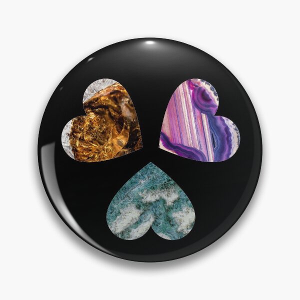Item preview, Pretty Patterned Mineral Filled Hearts  designed and sold by ChibiKolossus.
