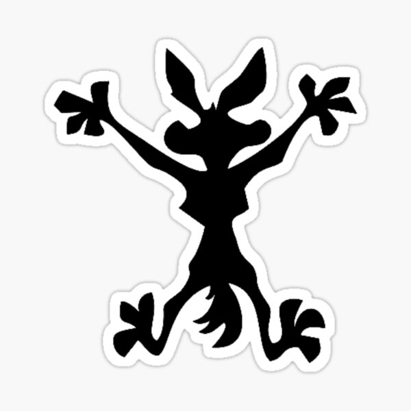 cartoon stuck in the wall Sticker