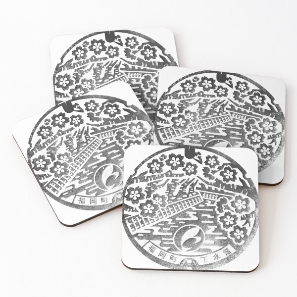Item preview, Japanese manhole, depicting a stream with cherry blossoms designed and sold by mattraski.