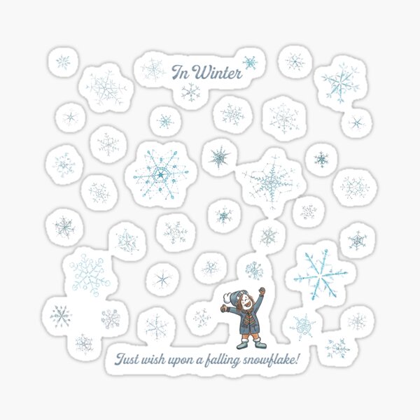 Just a wish upon a snowflake - Winter - quadrat Sticker