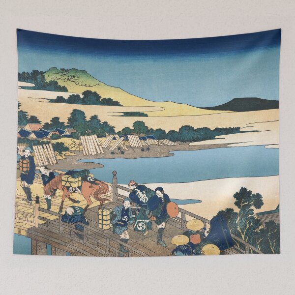 Item preview, Fukui Bridge in Echizen Province by Katsushika Hokusai designed and sold by Takeda-art.