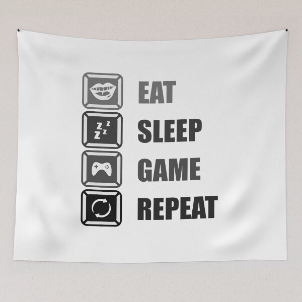 Item preview, Eat Sleep Game Repeat designed and sold by Color Me F*@k!ng Happy.