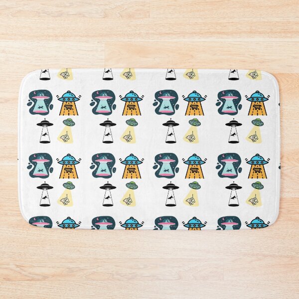 Item preview, Cartoon Unidentified Flying Object Abducting A Cow, Extraterrestrial UFO Sticker Pack designed and sold by Black11Flamingo.