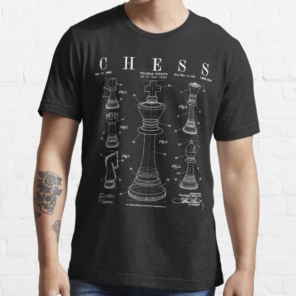 Disover Chess King And Pieces Old Vintage Patent Drawing Print | Essential T-Shirt