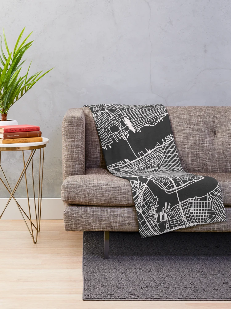 Thumbnail 2 of 6, Throw Blanket, New York Map designed and sold by RuumService.